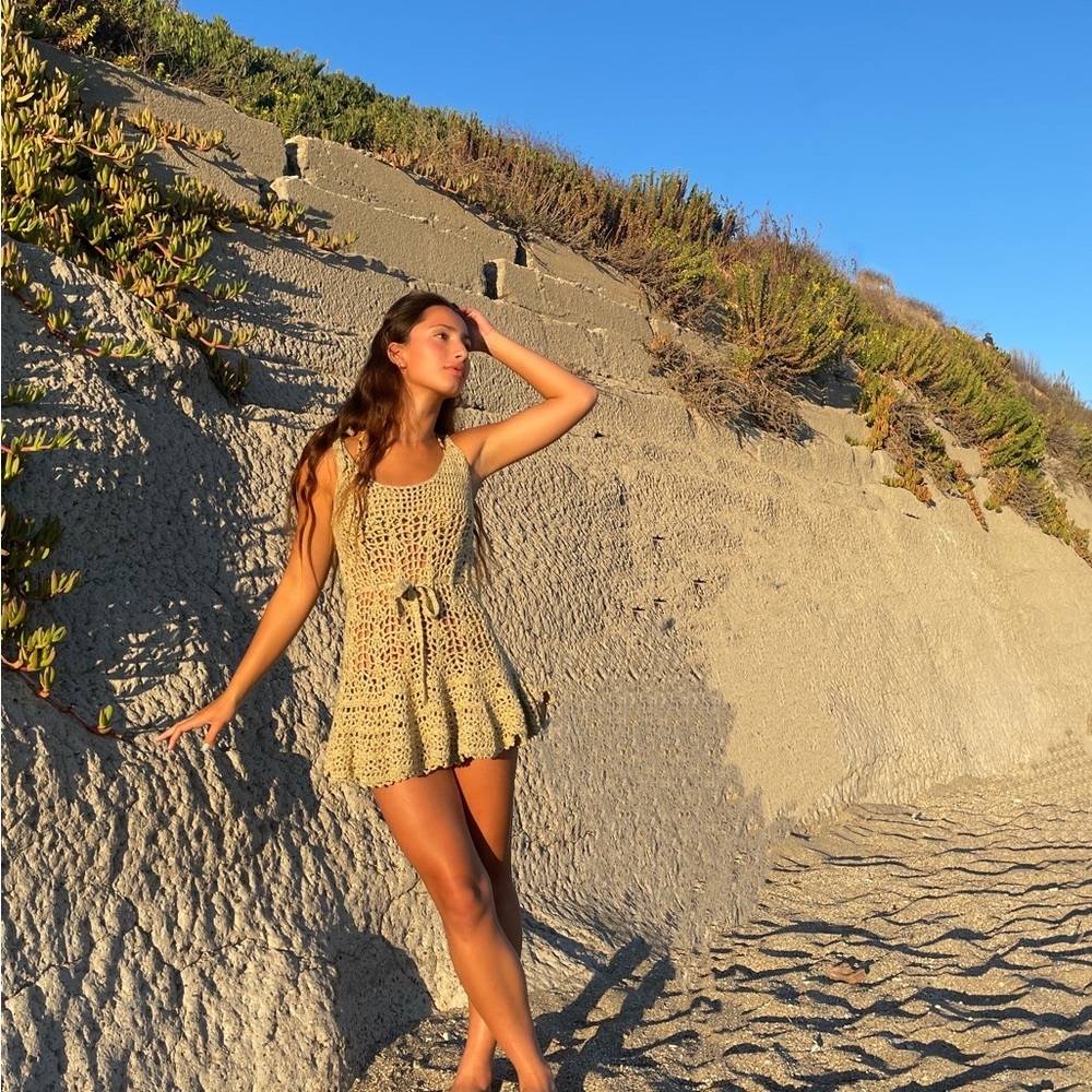 Send your best offer! Handmade Golden Escape Crochet Dress w/ FREE Tote